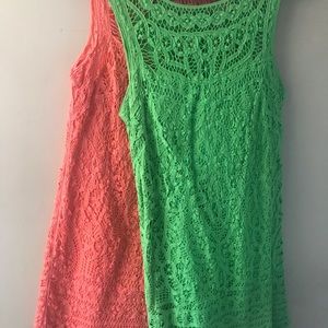 2 peach and green Lilly dresses